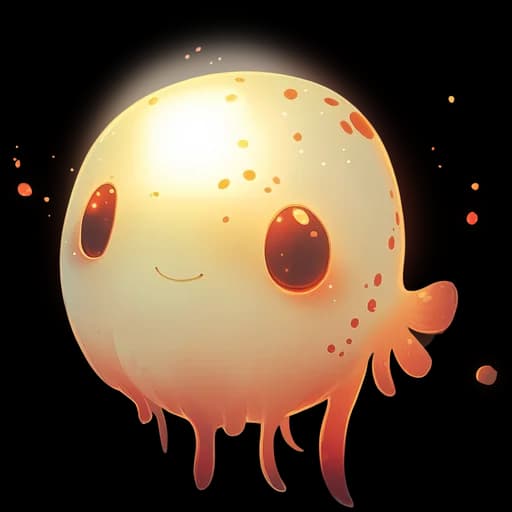Beast artwork of a warm cream blob creature with short orange tentacles