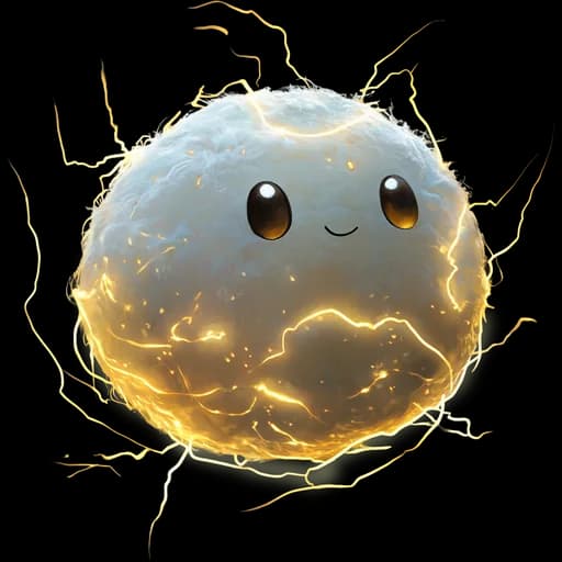 Beast artwork of a round cloud creature crackling with golden lightning