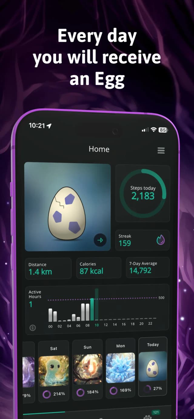 screenshot with text: every day you will receive an egg